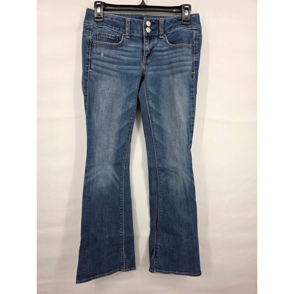 American Eagle Artist Jeans Womens 0 Short Blue Medium Wash Stretch Flare Denim
